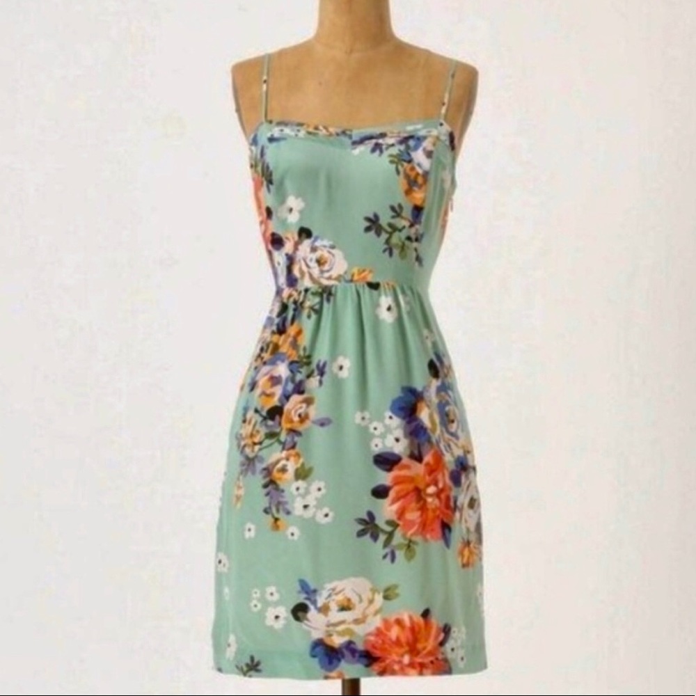 Moulinette Soeurs Verdant Slip Silk Floral Dress 0